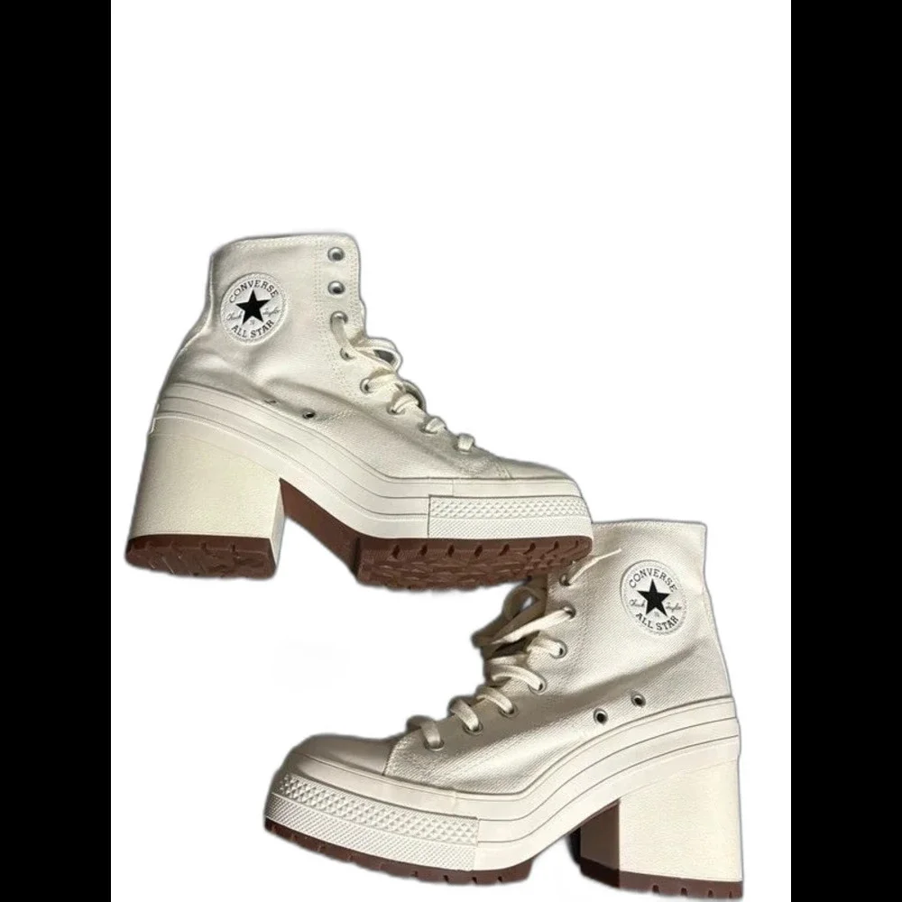 Converse Chuck 70 De Luxe Heel Egret White Platform Boots - Size M8 W10